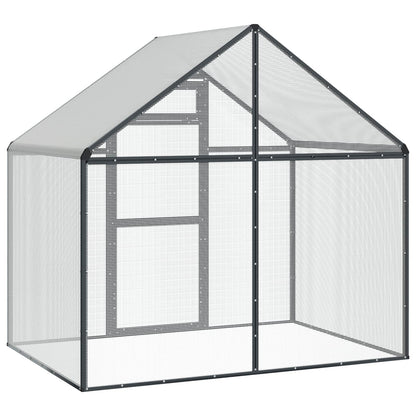 vidaXL Bird Cage Anthracite 181.5 x 110.5 x 173.5 cm Welded Wire Mesh