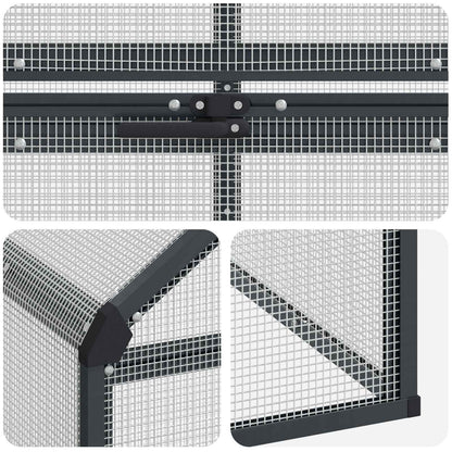 vidaXL Bird Cage Anthracite 181.5 x 221 x 173.5 cm Welded Wire Mesh