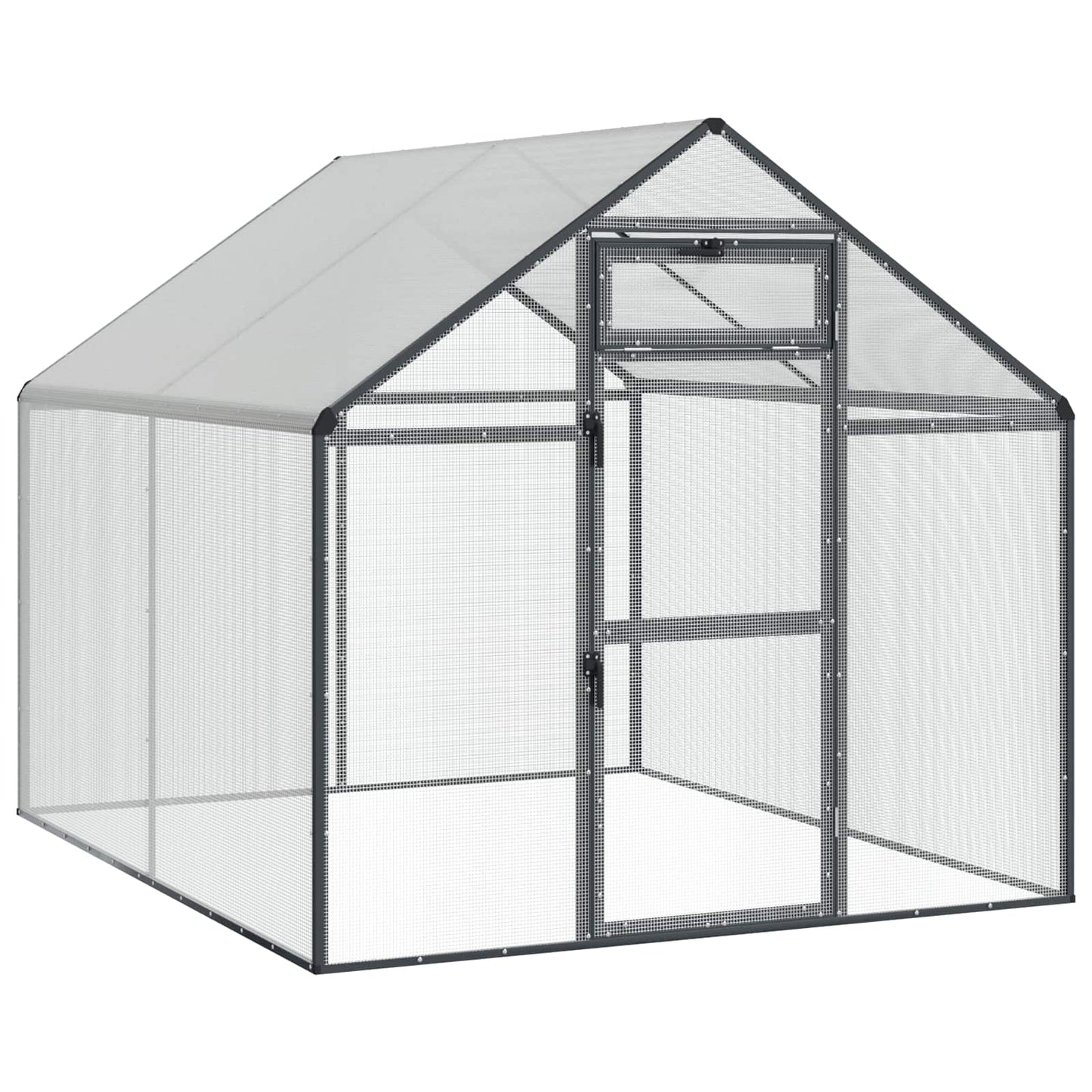 vidaXL Bird Cage Anthracite 181.5 x 221 x 173.5 cm Welded Wire Mesh