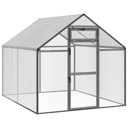 vidaXL Bird Cage Anthracite 181.5 x 221 x 173.5 cm Welded Wire Mesh
