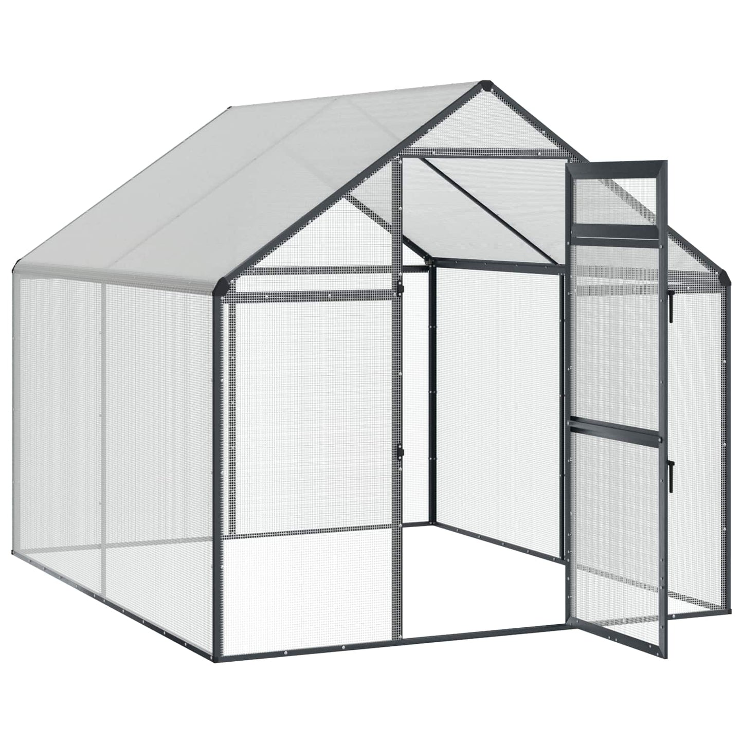 vidaXL Bird Cage Anthracite 181.5 x 221 x 173.5 cm Welded Wire Mesh