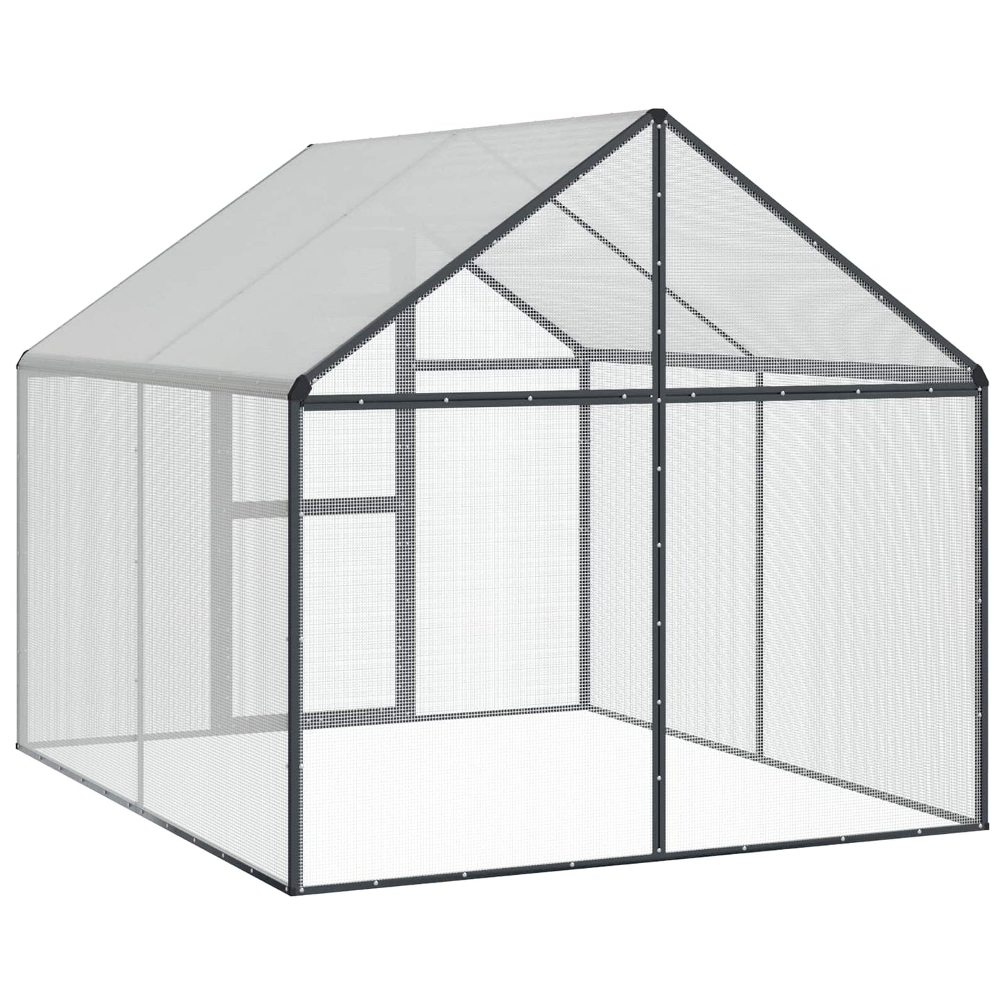 vidaXL Bird Cage Anthracite 181.5 x 221 x 173.5 cm Welded Wire Mesh