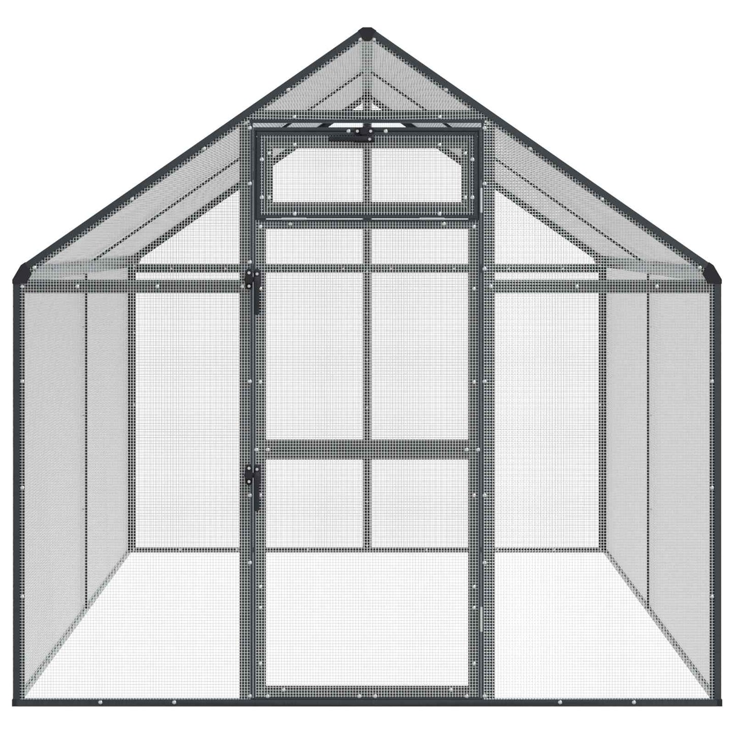 vidaXL Bird Cage Anthracite 181.5 x 221 x 173.5 cm Welded Wire Mesh