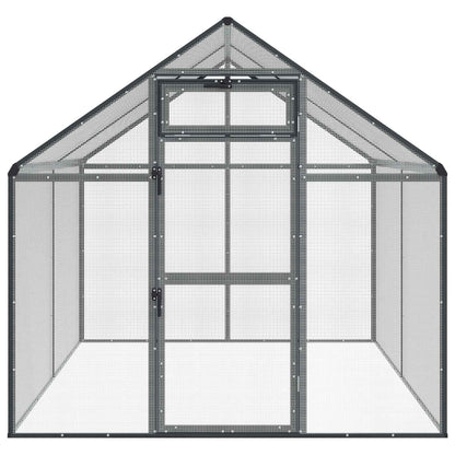 vidaXL Bird Cage Anthracite 181.5 x 221 x 173.5 cm Welded Wire Mesh
