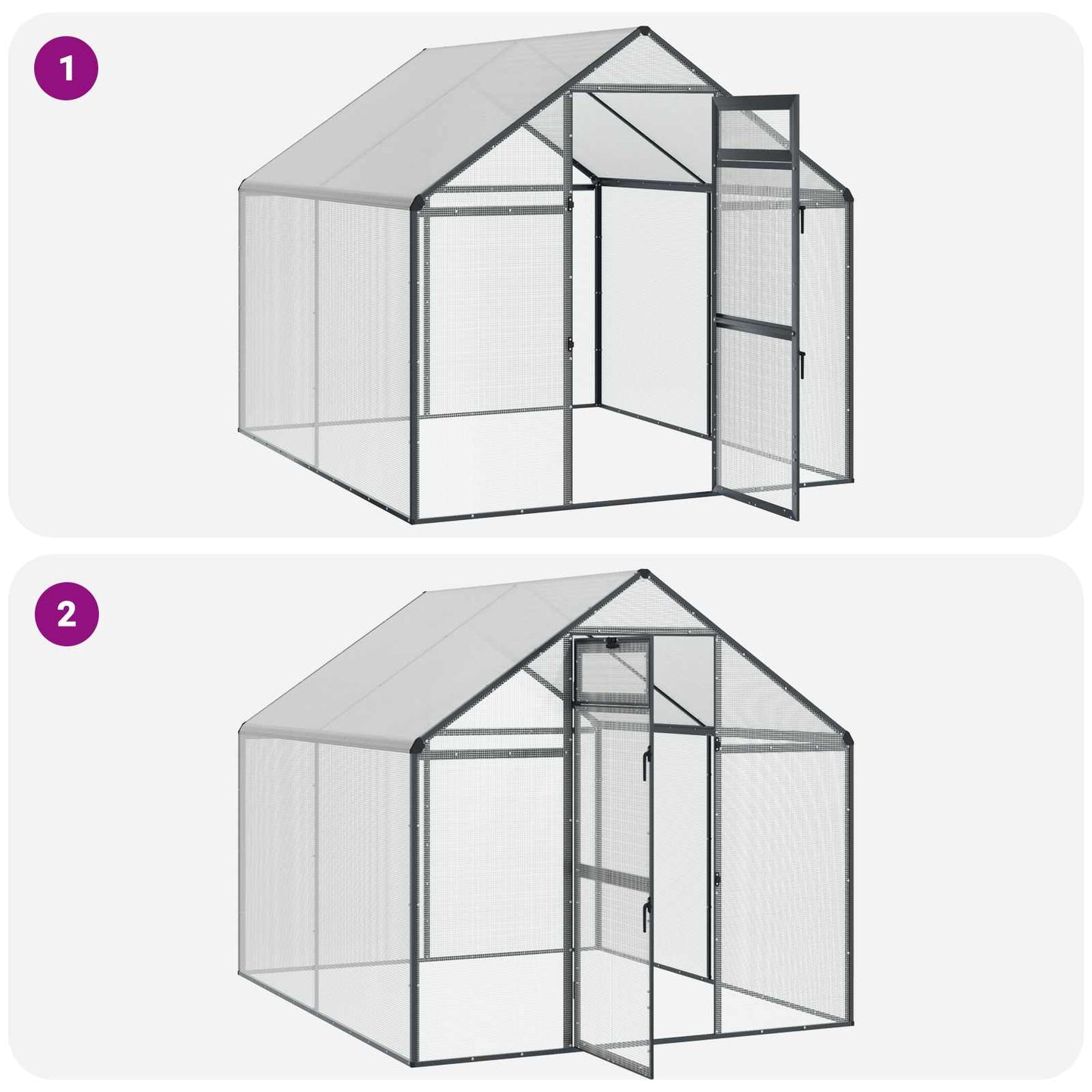 vidaXL Bird Cage Anthracite 181.5 x 221 x 173.5 cm Welded Wire Mesh