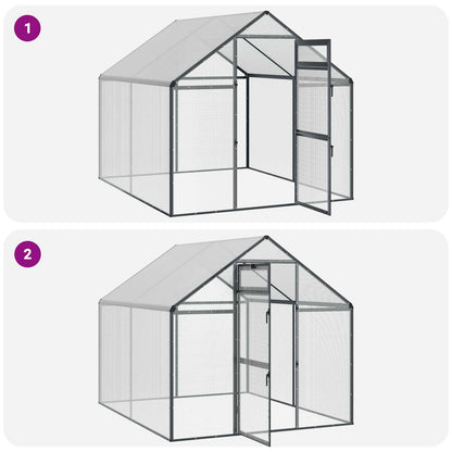 vidaXL Bird Cage Anthracite 181.5 x 221 x 173.5 cm Welded Wire Mesh
