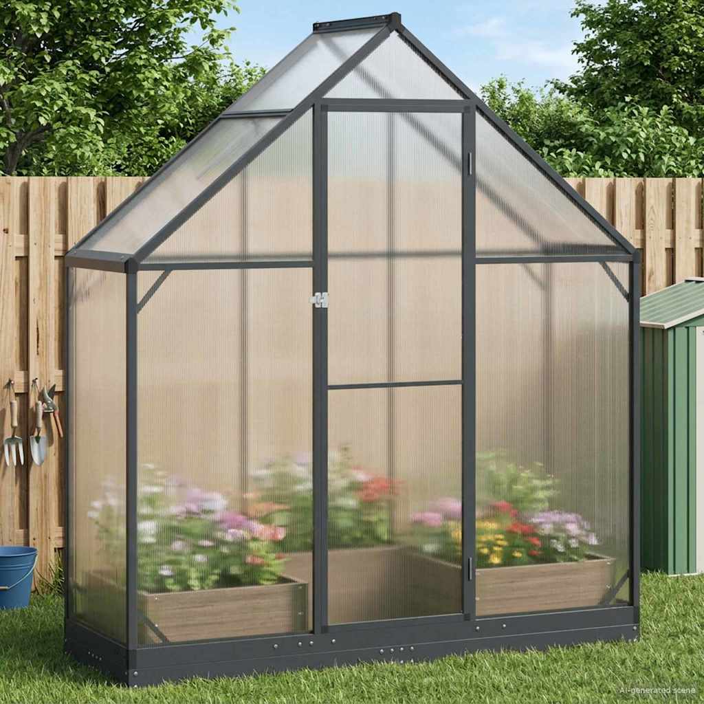 vidaXL Garden Greenhouse with Door Anthracite 183.5 x 63.5 x 207 cm