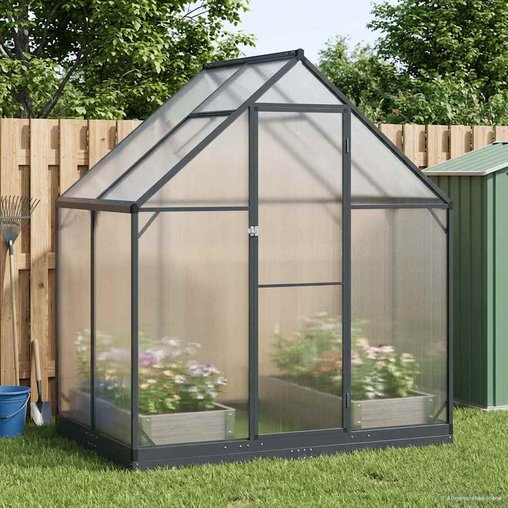 vidaXL Garden Greenhouse with Door Anthracite 183.5 x 123 x 207 cm