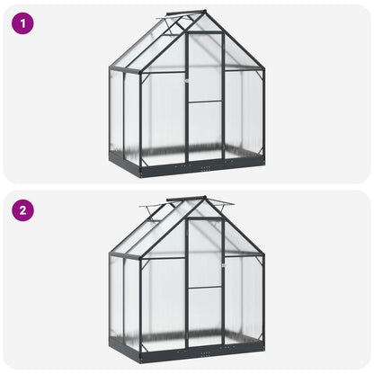vidaXL Garden Greenhouse with Door Anthracite 183.5 x 123 x 207 cm