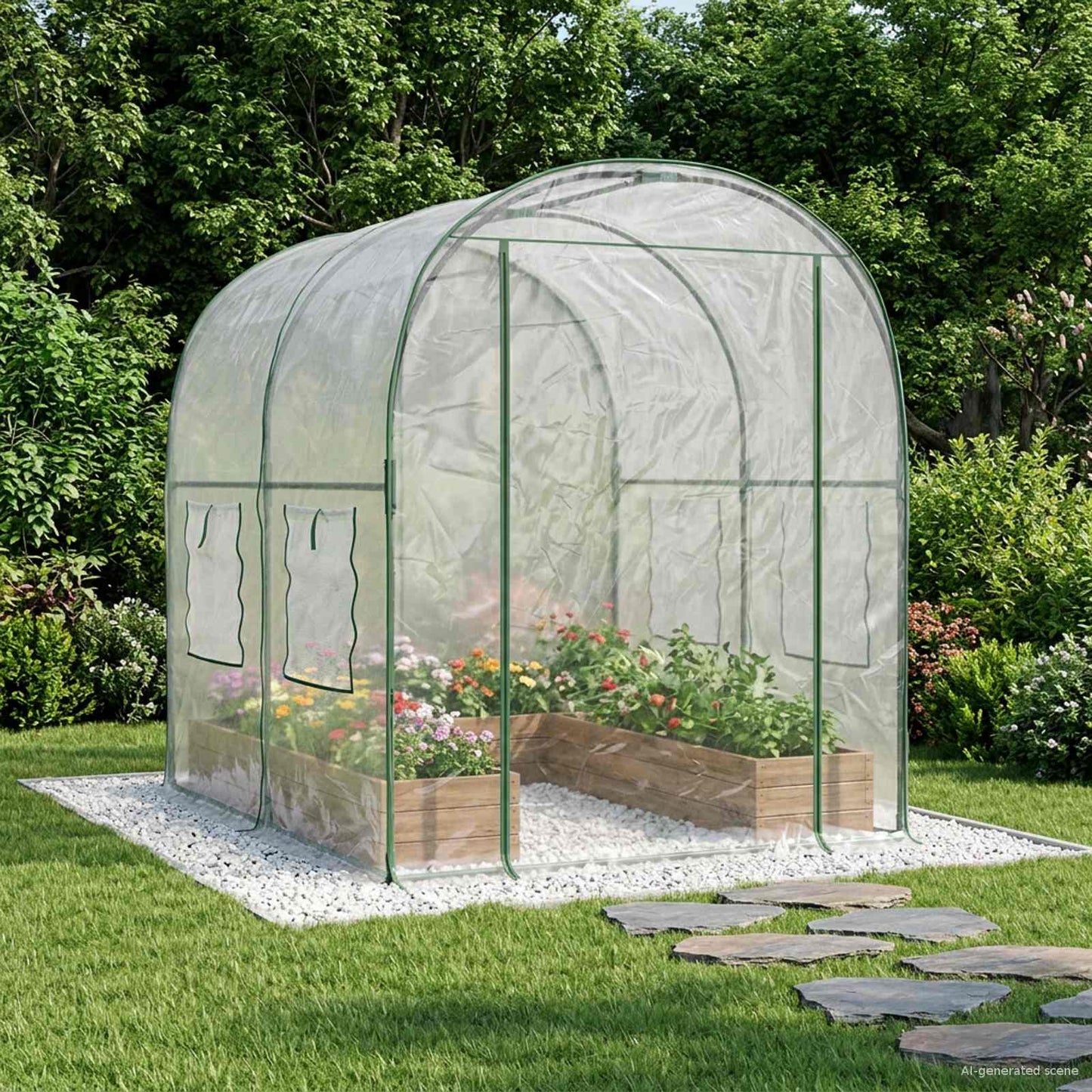 vidaXL Greenhouse with Frame 160 x 200 x 192.5 cm PVC Transparent