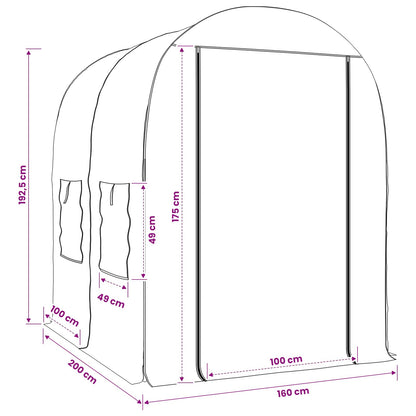 vidaXL Greenhouse with Frame 160 x 200 x 192.5 cm PVC Transparent
