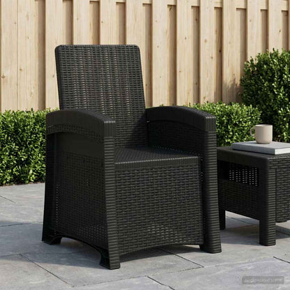 vidaXL Reclining Garden Chair Rattan Look Anthracite PP