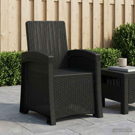 vidaXL Reclining Garden Chair Rattan Look Anthracite PP