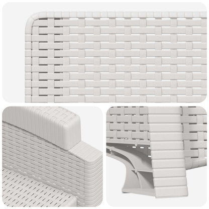 vidaXL Reclining Garden Chair Rattan Look White PP