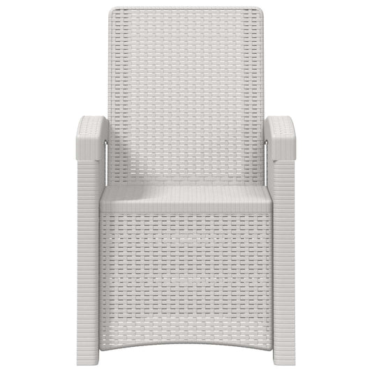 vidaXL Reclining Garden Chair Rattan Look White PP