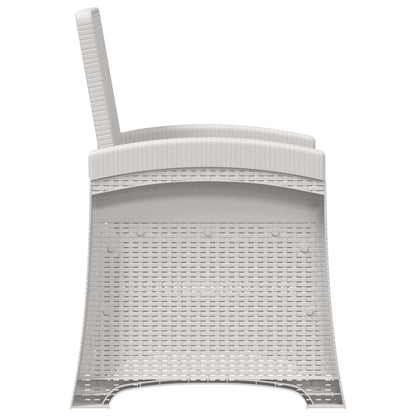 vidaXL Reclining Garden Chair Rattan Look White PP