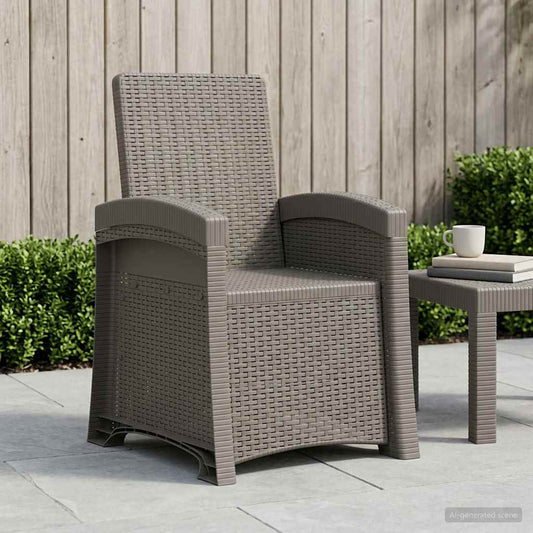 vidaXL Reclining Garden Chair Rattan Look Light Grey PP