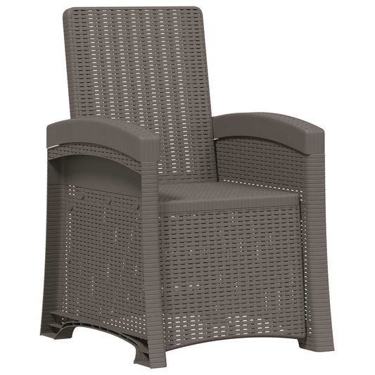 vidaXL Reclining Garden Chair Rattan Look Light Grey PP