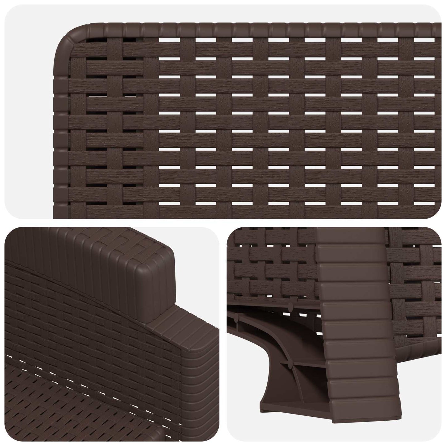 vidaXL Reclining Garden Chair Rattan Look 2 pcs Brown PP