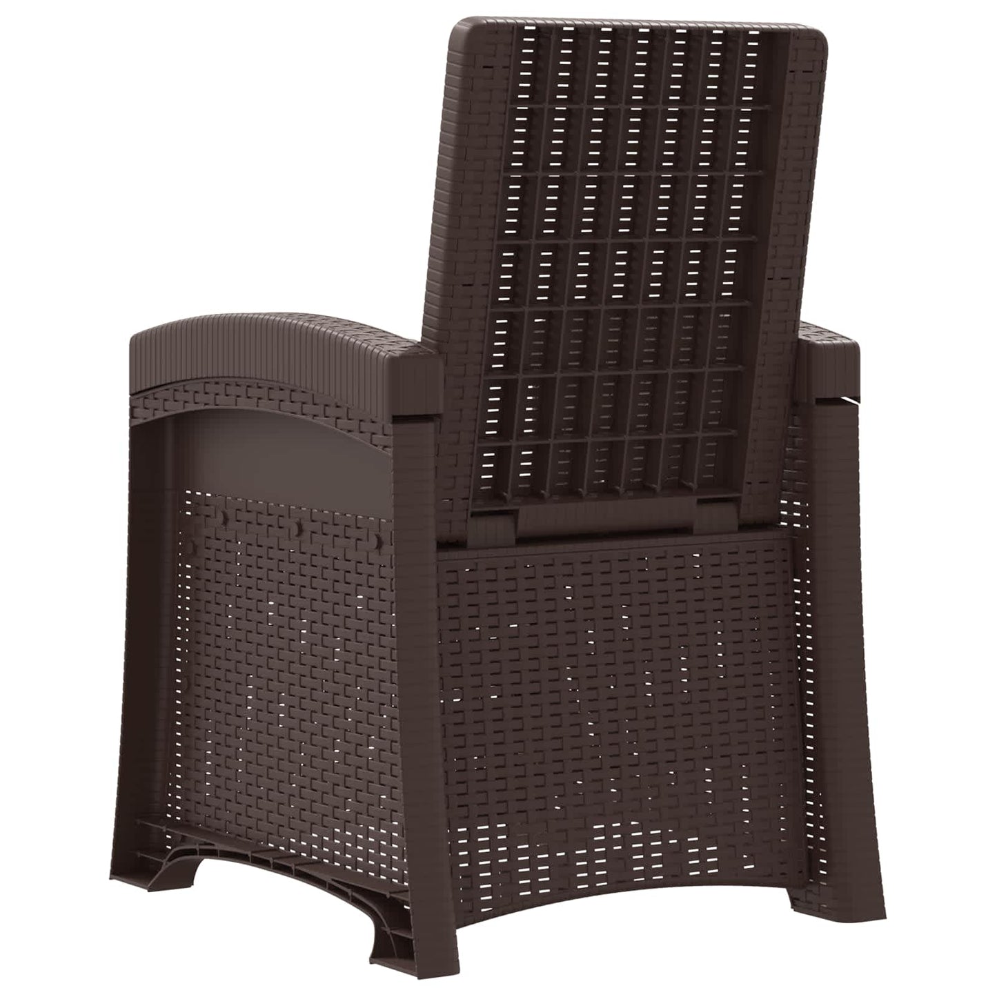 vidaXL Reclining Garden Chair Rattan Look 2 pcs Brown PP