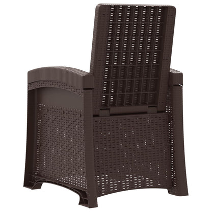 vidaXL Reclining Garden Chair Rattan Look 2 pcs Brown PP