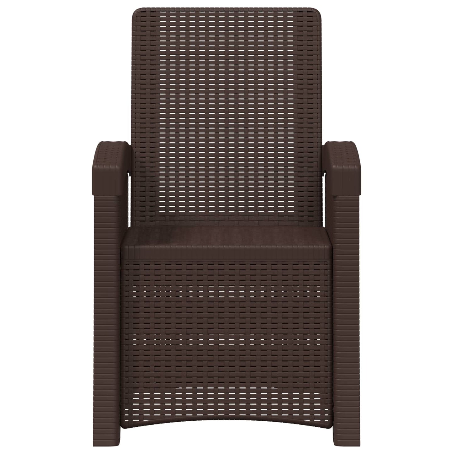 vidaXL Reclining Garden Chair Rattan Look 2 pcs Brown PP