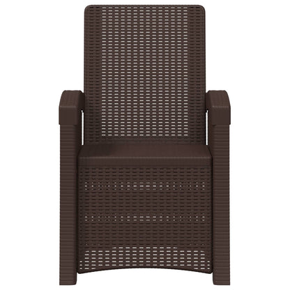 vidaXL Reclining Garden Chair Rattan Look 2 pcs Brown PP