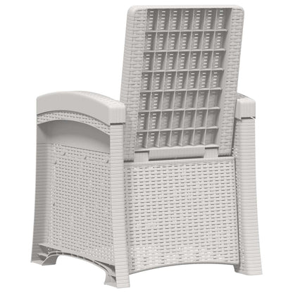 vidaXL Reclining Garden Chair Rattan Look 2 pcs White PP