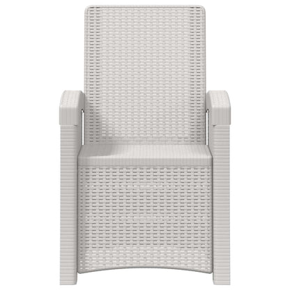 vidaXL Reclining Garden Chair Rattan Look 2 pcs White PP