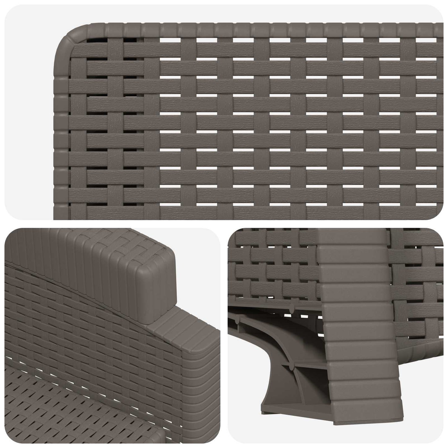 vidaXL Reclining Garden Chair Rattan Look 2 pcs Light Grey PP