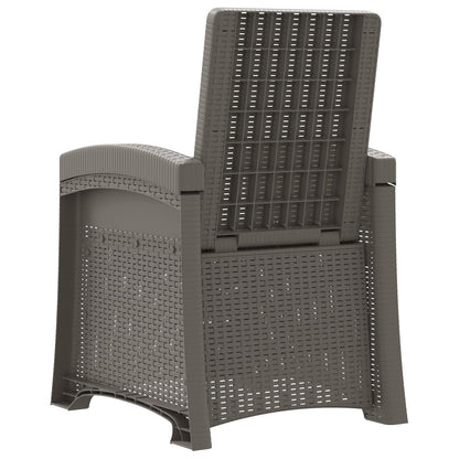 vidaXL Reclining Garden Chair Rattan Look 2 pcs Light Grey PP