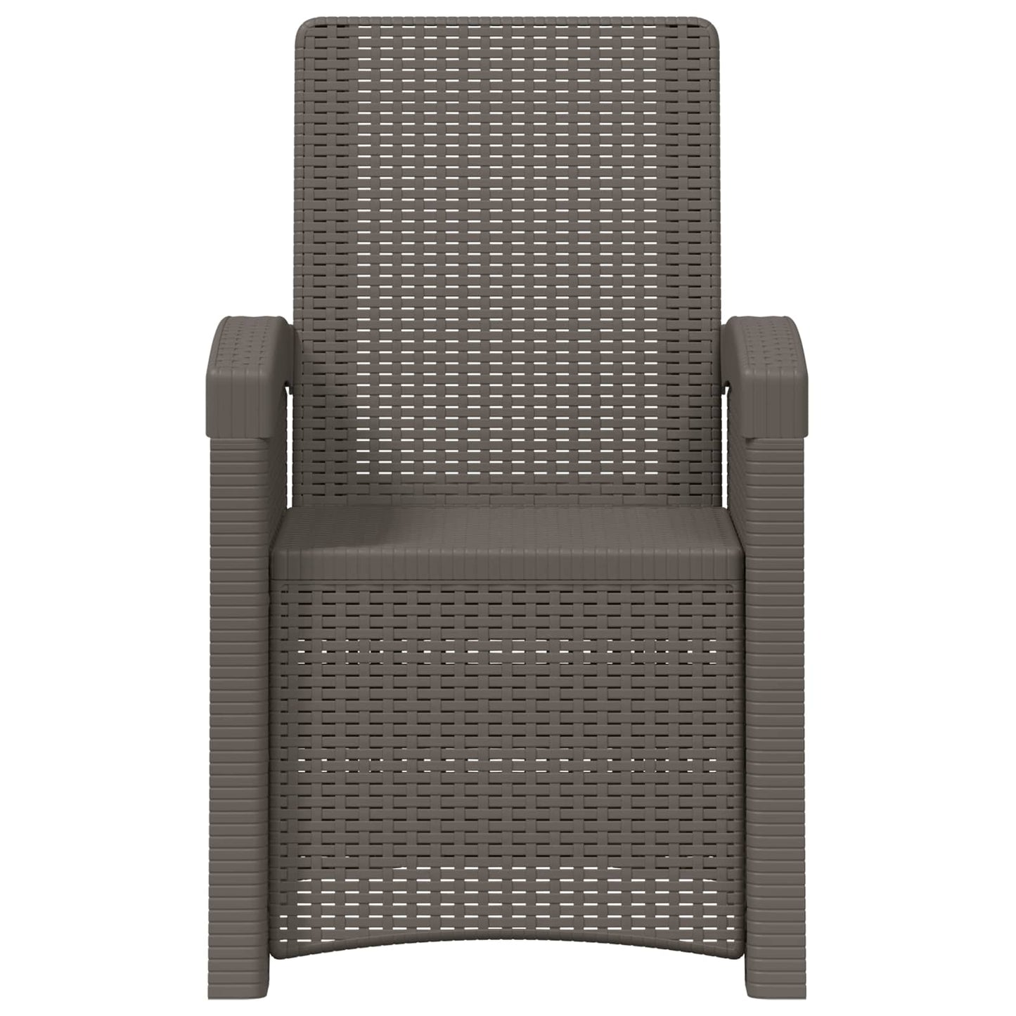 vidaXL Reclining Garden Chair Rattan Look 2 pcs Light Grey PP