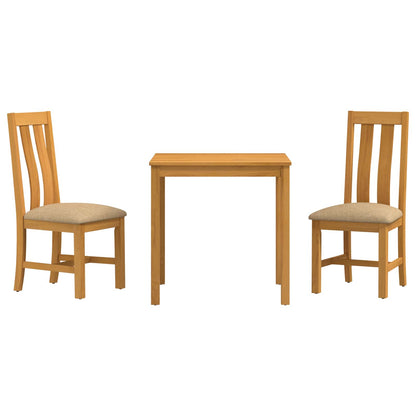 vidaXL Dining Set 3 pcs Beige Solid Oak Wood