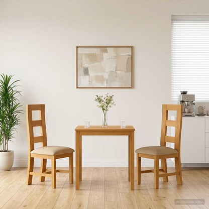 vidaXL Dining Set 3 pcs Beige Solid Oak Wood