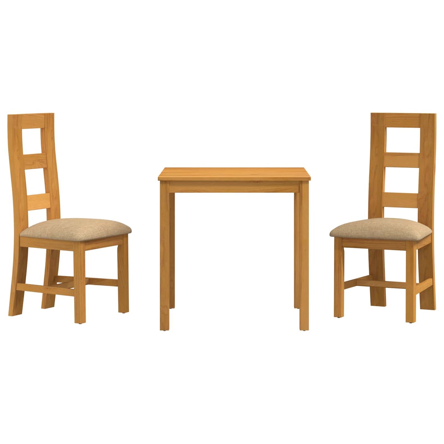vidaXL Dining Set 3 pcs Beige Solid Oak Wood