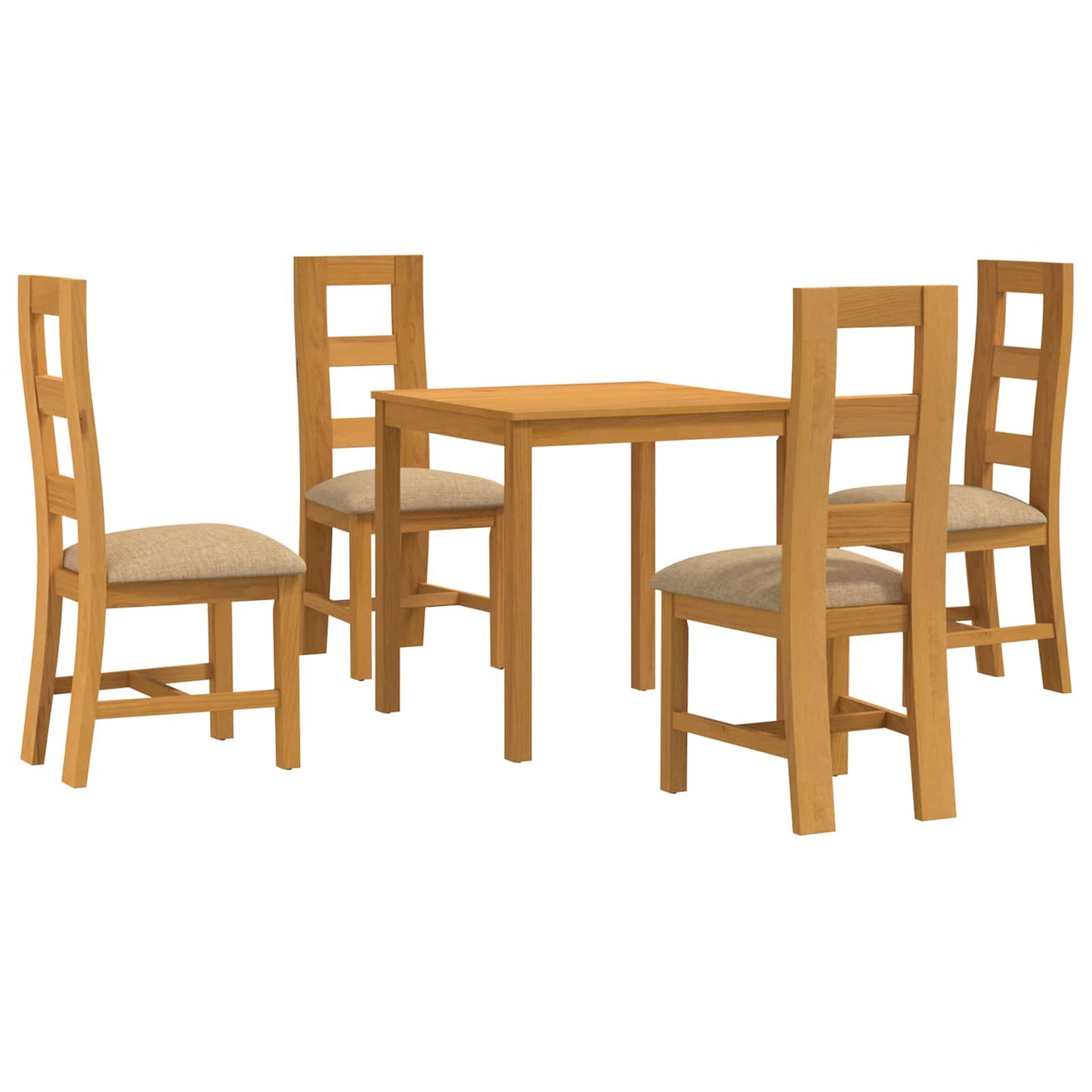 vidaXL Dining Set 5 pcs Beige Solid Oak Wood