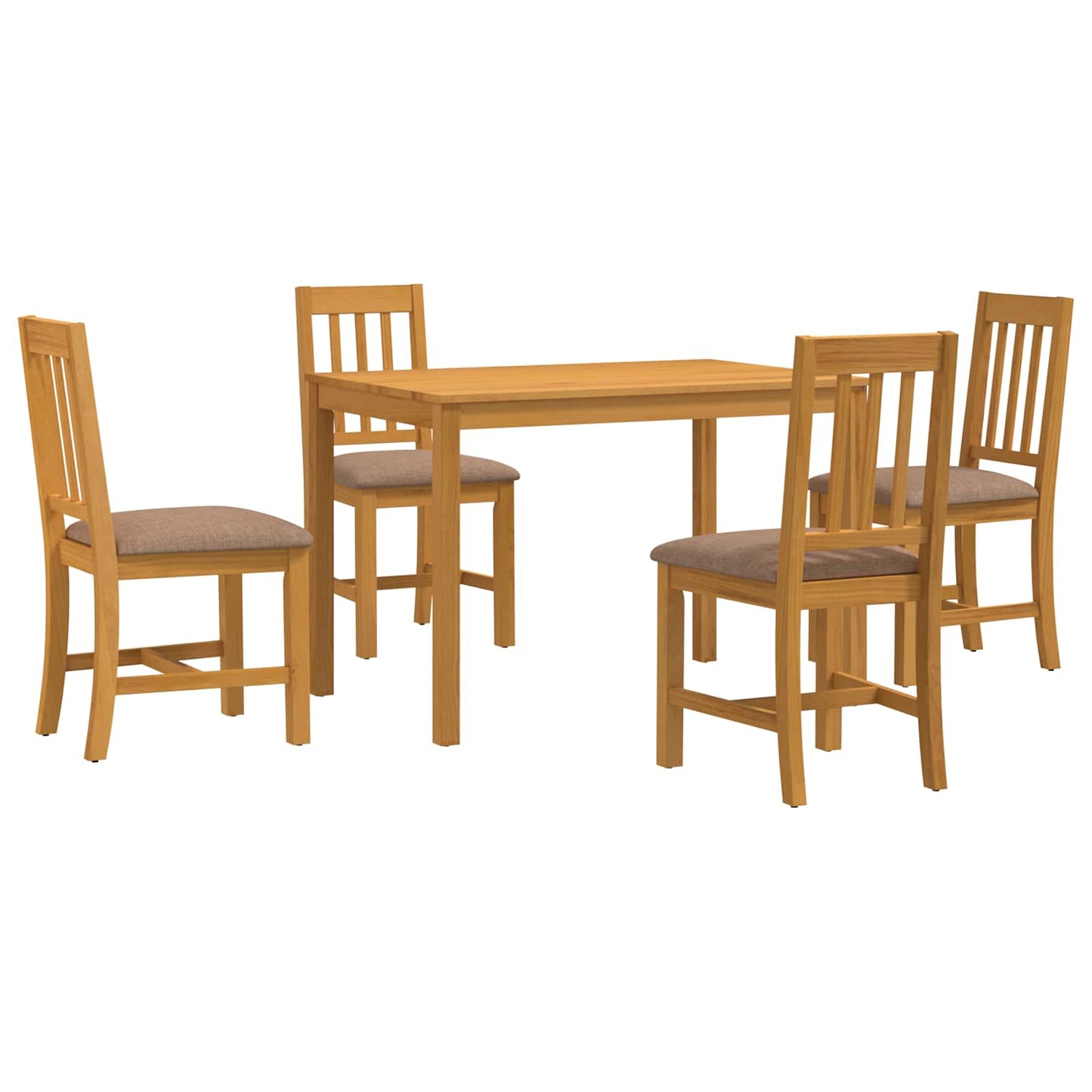 vidaXL Dining Set 5 pcs Grey Solid Oak Wood
