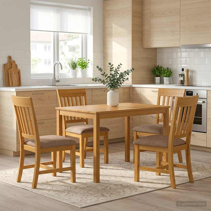 vidaXL Dining Set 5 pcs Grey Solid Oak Wood