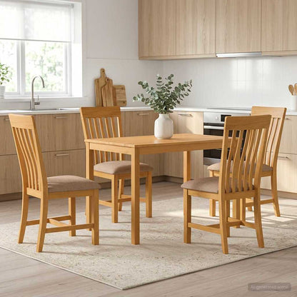 vidaXL Dining Set 5 pcs Grey Solid Oak Wood