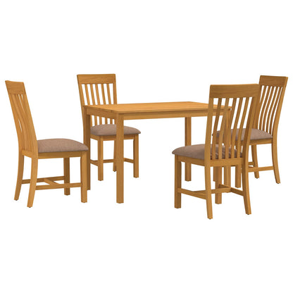 vidaXL Dining Set 5 pcs Grey Solid Oak Wood