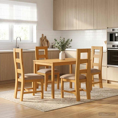 vidaXL Dining Set 5 pcs Grey Solid Oak Wood