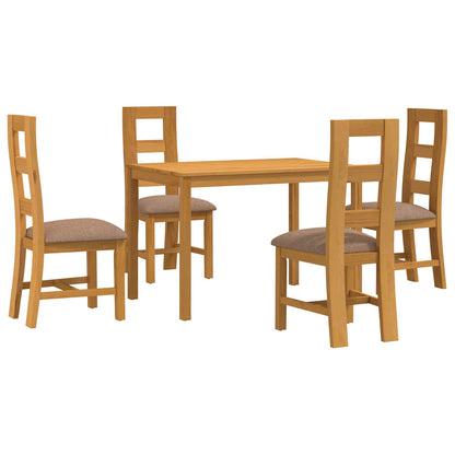 vidaXL Dining Set 5 pcs Grey Solid Oak Wood