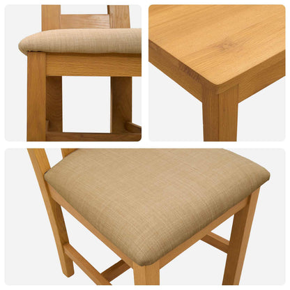 vidaXL Dining Set 5 pcs Beige Solid Oak Wood