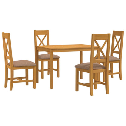 vidaXL Dining Set 5 pcs Grey Solid Oak Wood