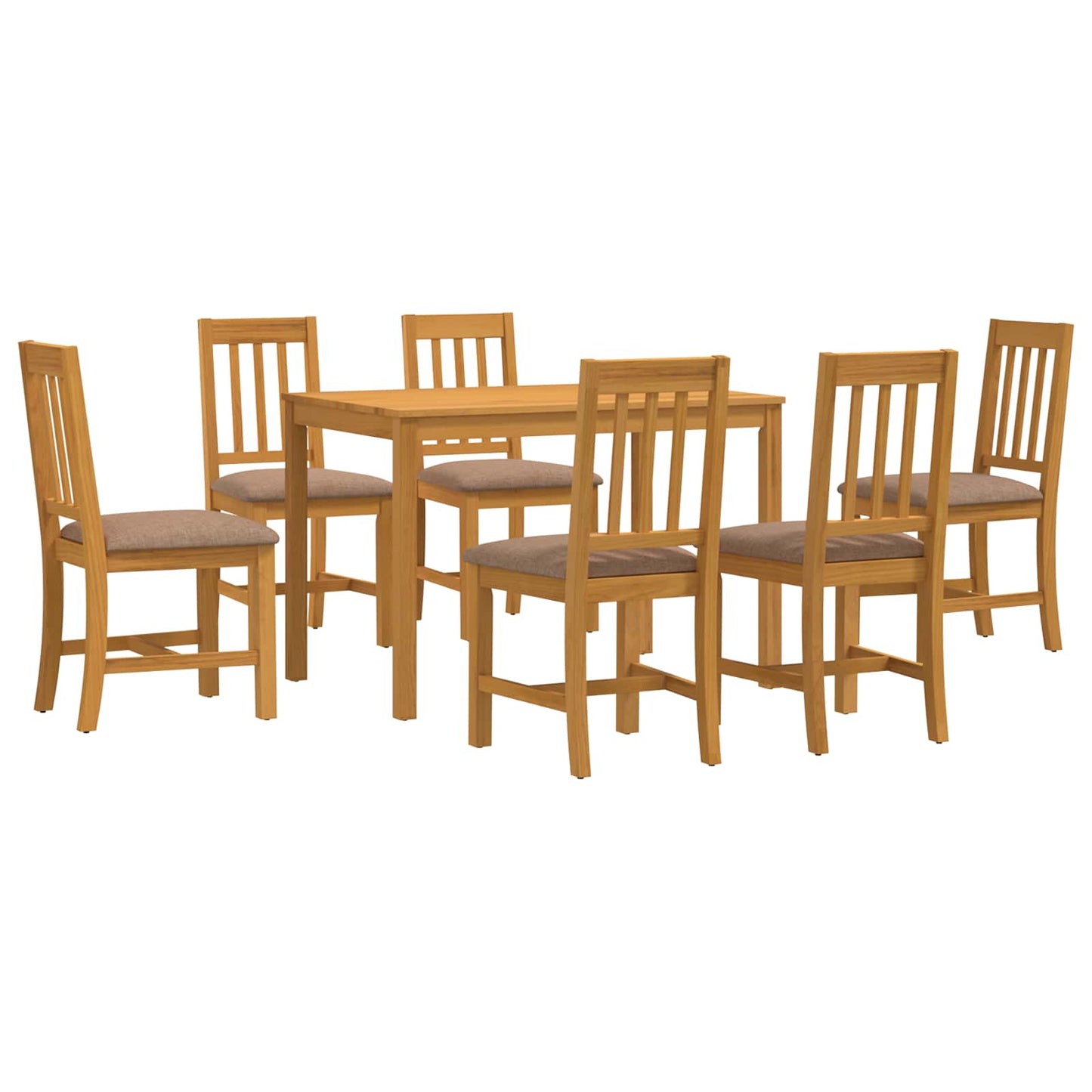 vidaXL Dining Set 7 pcs Grey Solid Oak Wood