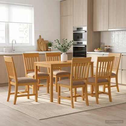 vidaXL Dining Set 7 pcs Grey Solid Oak Wood