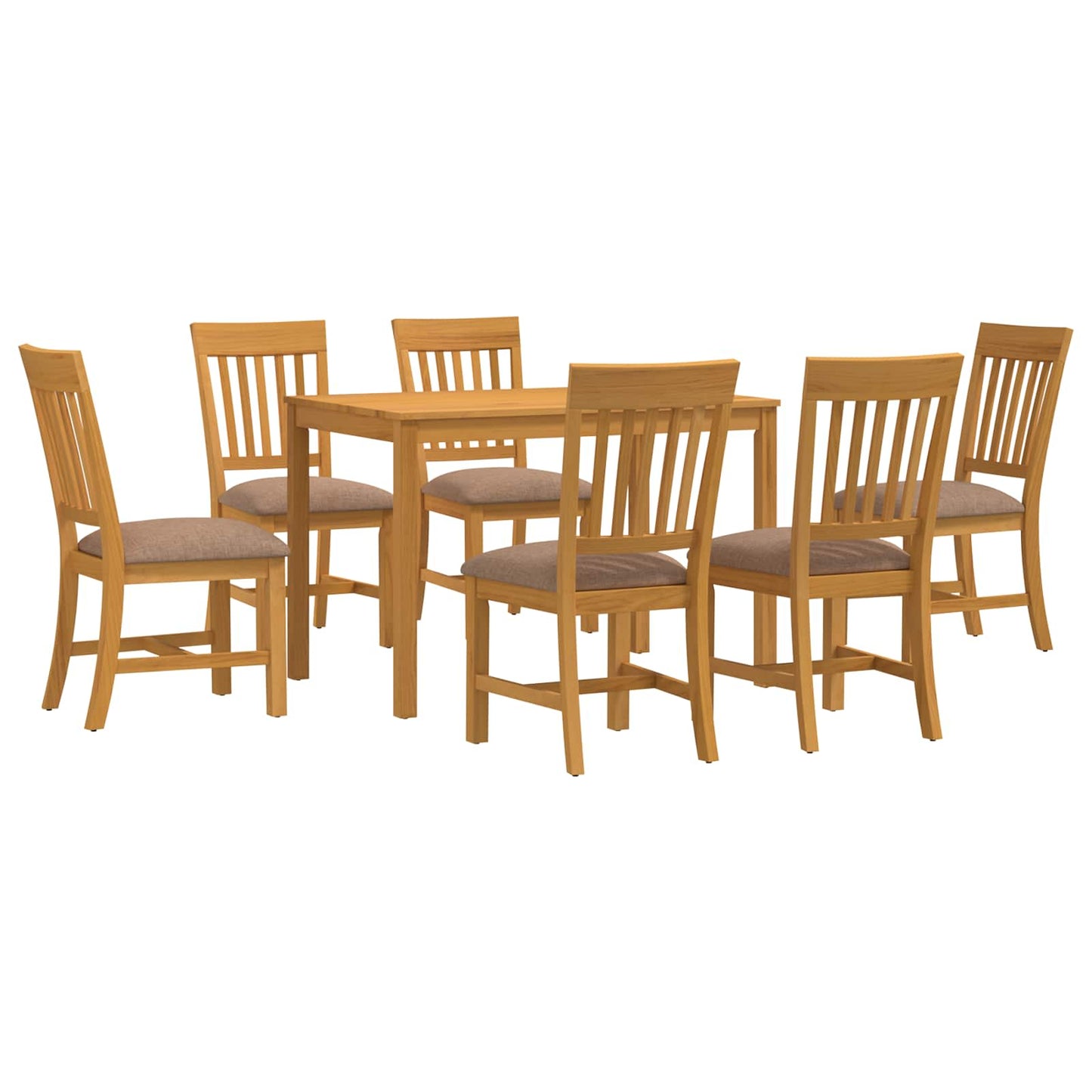 vidaXL Dining Set 7 pcs Grey Solid Oak Wood