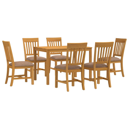 vidaXL Dining Set 7 pcs Grey Solid Oak Wood