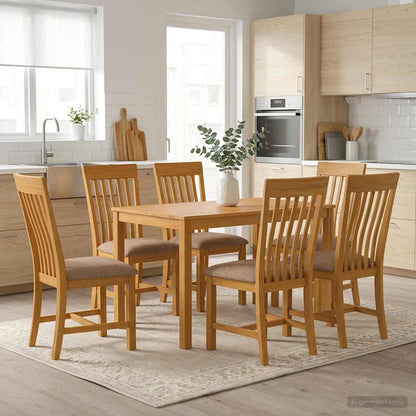 vidaXL Dining Set 7 pcs Grey Solid Oak Wood