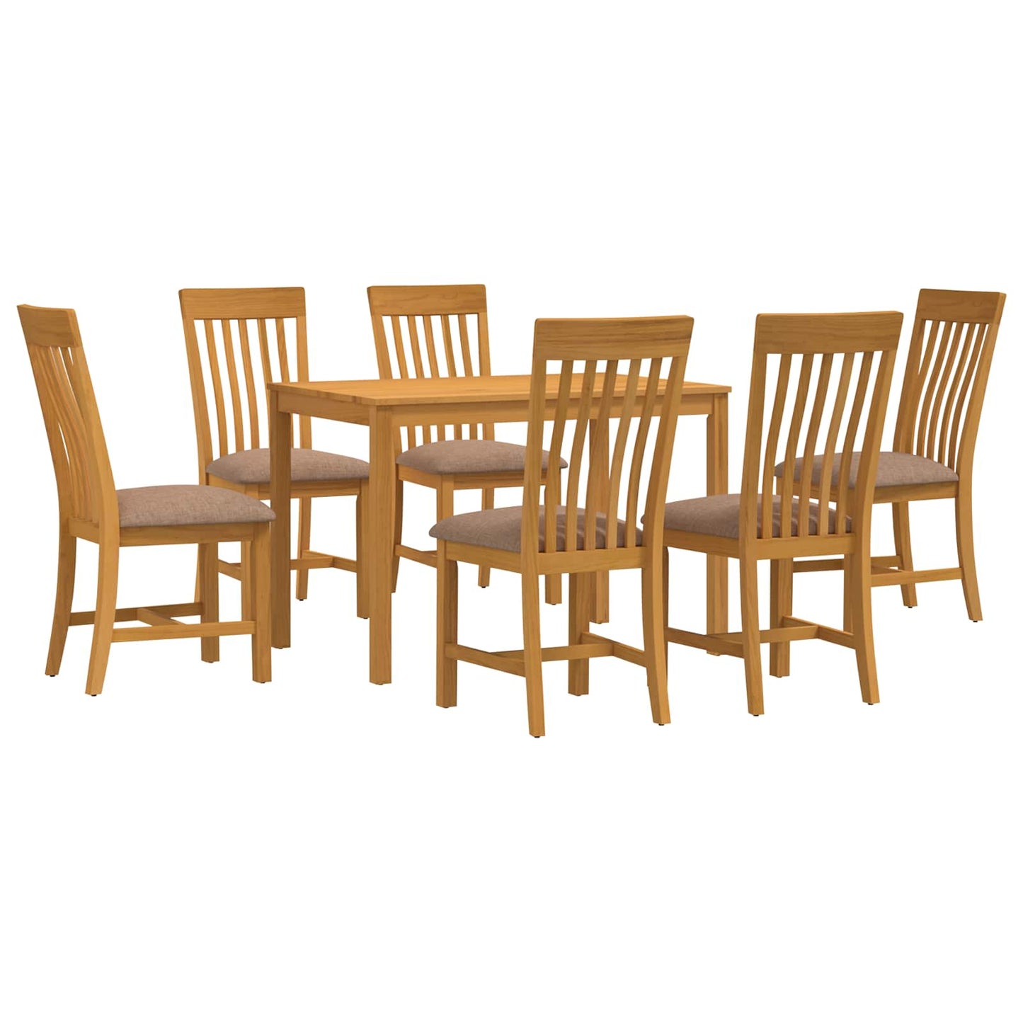 vidaXL Dining Set 7 pcs Grey Solid Oak Wood